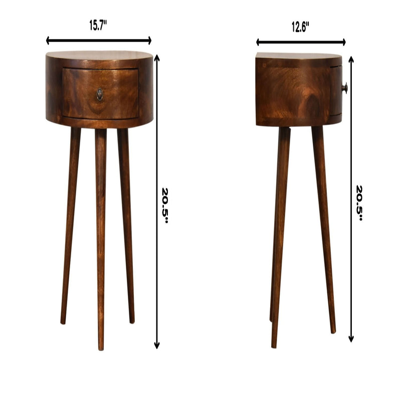 Semi Circle Nightstand - Chestnut - R&R Furniture Gallery (Fountain Valley, CA)