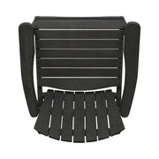 Pair of Noble House outdoor weather-resistant acacia wood Adirondack dining chairs set, showing the sturdy, slatted design for outdoor seating.