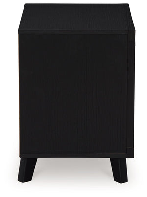 Danziar - Two Drawer Night Stand - Black - R&R Furniture Gallery (Fountain Valley, CA)