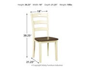 Woodanville - Dining Room Side Chair (Set of 2) - Cream / Brown - R&R Furniture Gallery (Fountain Valley, CA)
