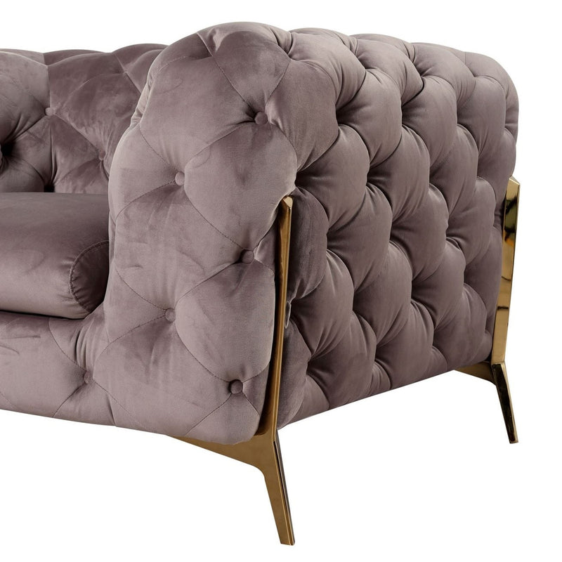 Sheila - Transitional Silver Fabric Loveseat — view 2