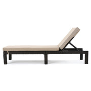 Puerta - Chaise Lounge Frame Cushion Outdoor Wicker Iron - Beige / Dark Brown - R&R Furniture Gallery (Fountain Valley, CA)