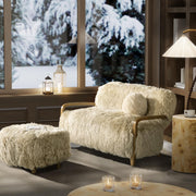 Enchante - Sheepskin Accent Loveseat - Taupe / Natural - R&R Furniture Gallery (Fountain Valley, CA)