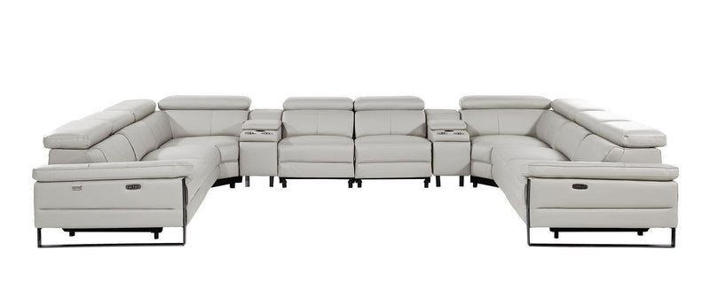 1246 - 10-Piece U-Shaped Modular Power Reclining Sectional With 4 Power Recliners And Power Headrests