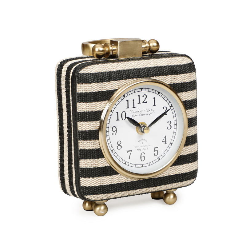 Mona - Striped Contract-Grade Standing Accent Clock - Black - R&R Furniture Gallery (Fountain Valley, CA)