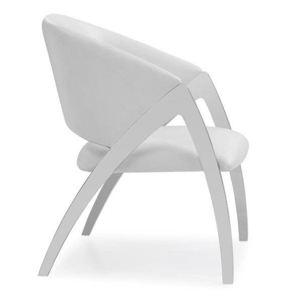 Rabia Modern White Leatherette Accent Chair — view 2