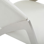 Rabia Modern White Leatherette Accent Chair — view 3