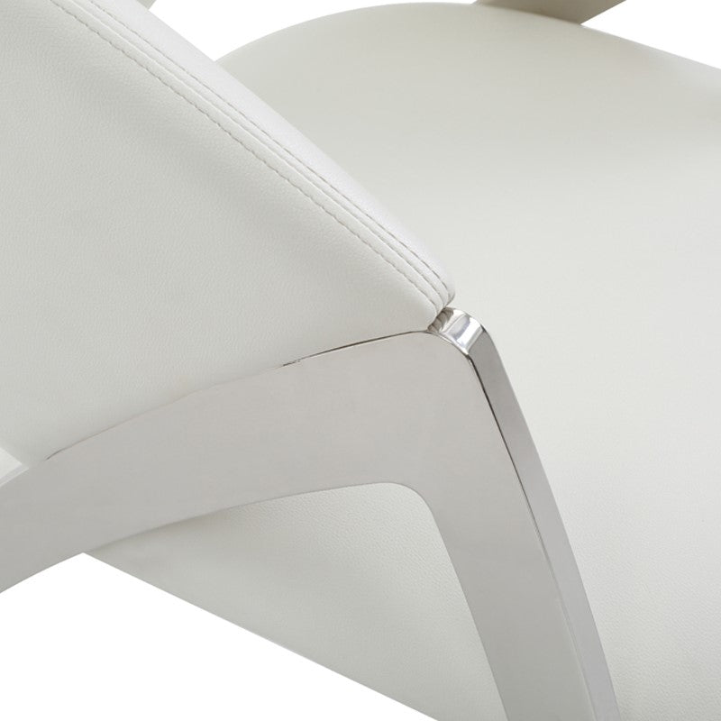 Rabia Modern White Leatherette Accent Chair — view 3