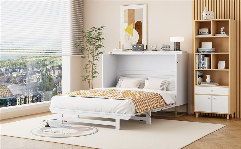 Murphy Bed With Frosted Glass Doors Design, Fake Drawers, Metal Legs - R&R Furniture Gallery (Fountain Valley, CA)