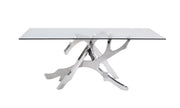 Legend Modern Glass & Stainless Steel Dining Table — view 4