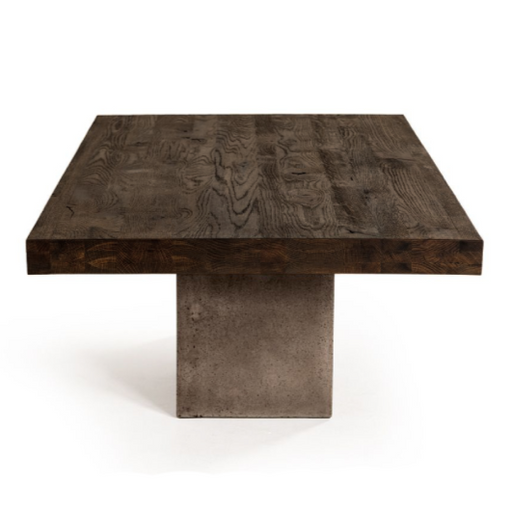 Renzo Modern Oak & Concrete Coffee Table — view 2