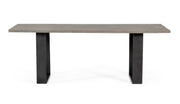 Murphy - Modern Grey Aged Oak & Black Metal Dining Table — view 5