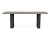 Murphy - Modern Grey Aged Oak & Black Metal Dining Table — view 2