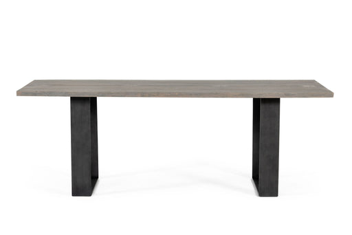 Murphy - Modern Grey Aged Oak & Black Metal Dining Table — view 2