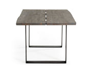 Murphy - Modern Grey Aged Oak & Black Metal Dining Table — view 3