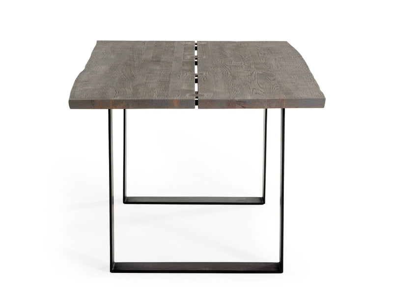 Murphy - Modern Grey Aged Oak & Black Metal Dining Table — view 3