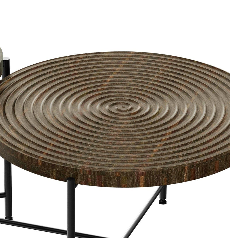 Coffee And End Table Set Waterproof Cover, Distressed Cylindrical Design, Legs Classic Rustic Charm (Set of 2) - R&R Furniture Gallery (Fountain Valley, CA)