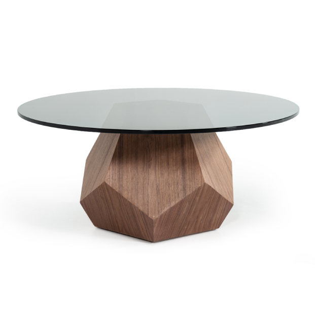 Rackham Mid-Century Walnut & Smoked Glass Coffee Table — view 2