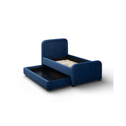 TOV Furniture Briella trundle bed with wooden frame and mattress, featuring a modern design suitable for a child's or guest bedroom.