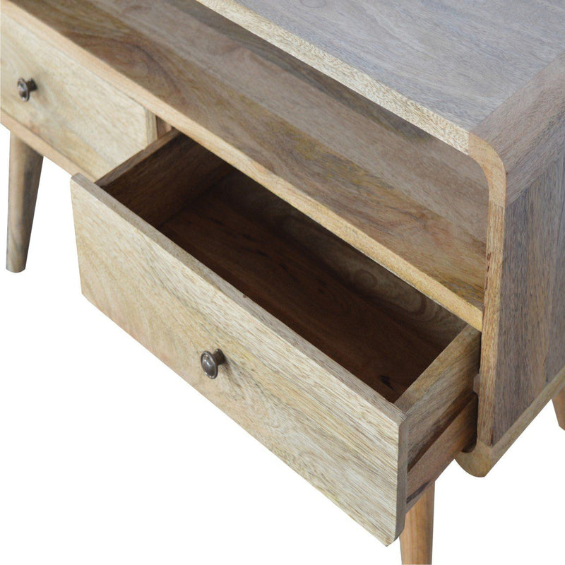 Solid Wood Curved Media Unit - R&R Furniture Gallery (Fountain Valley, CA)