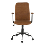 Lumi Source Fredrick contemporary office desk chair in brown with a cushioned seat and modern design.