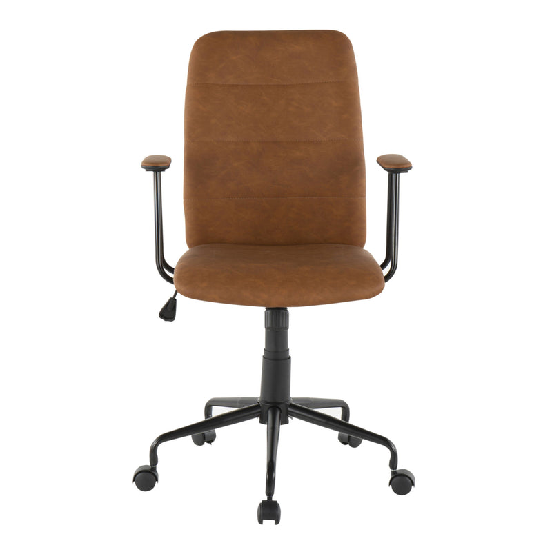 Lumi Source Fredrick contemporary office desk chair in brown with a cushioned seat and modern design.