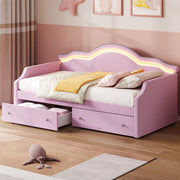Upholstered Daybed With LED Lights And 2 Drawersme - R&R Furniture Gallery (Fountain Valley, CA)
