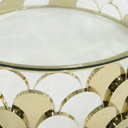 Javier Modern Glass & Gold Round Coffee Table — view 2