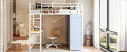 Loft Bed With Desk, Shelves, Power Outlet, LED Light And Wardrobe - R&R Furniture Gallery (Fountain Valley, CA)