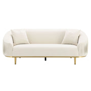 Martina - Sofa With 2 Pillows - Ivory Velvet - R&R Furniture Gallery (Fountain Valley, CA)