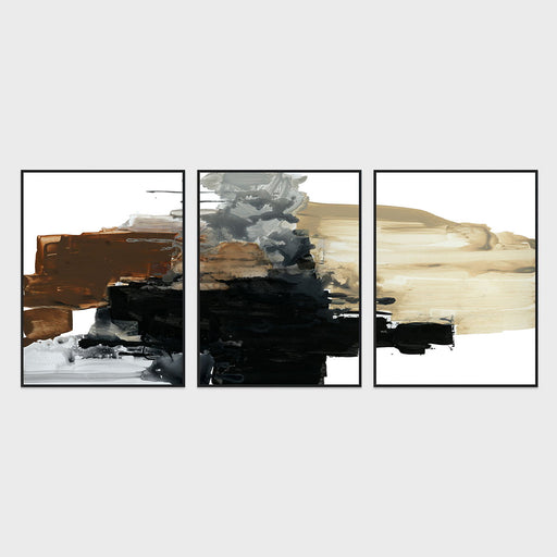 Maverick - Triptych Painting Art by Buddy Whitlock - Beige / Dark Gray - R&R Furniture Gallery (Fountain Valley, CA)