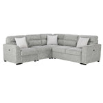 Emiliano - Sectional Sofa With 3 Pillows - Nickel