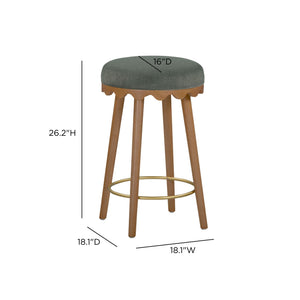 Oodle - Performance Vegan Mohair Light Walnut Stool
