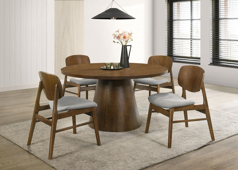 Franklin 5-piece 54-inch Round Dining Table Set Dark Brown