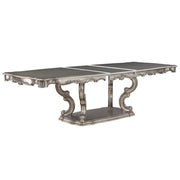 Ariadne - Dining Table With Pedestal - Antique Platinum - R&R Furniture Gallery (Fountain Valley, CA)