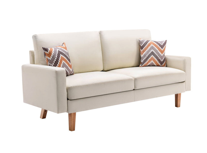 Bahamas - Minimalistic Sofa With 2 Throw Pillows - R&R Furniture Gallery (Fountain Valley, CA)