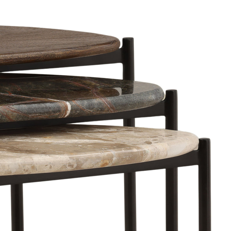 Viremont - Nesting Table (Set of 3) - Beige And Black