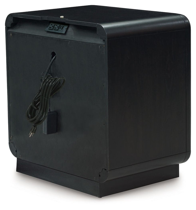 Rowanbeck - One Drawer Night Stand - Black - R&R Furniture Gallery (Fountain Valley, CA)