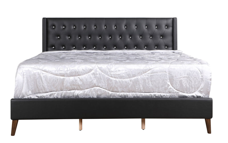 Contemporary upholstered bed by Glory Furniture with a spacious design, featuring a plush headboard and sleek modern style.
