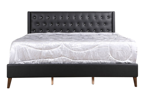 Contemporary upholstered bed by Glory Furniture with a spacious design, featuring a plush headboard and sleek modern style.