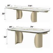 Cora - Dining Table - Ceramic Top & Golden Champange - R&R Furniture Gallery (Fountain Valley, CA)