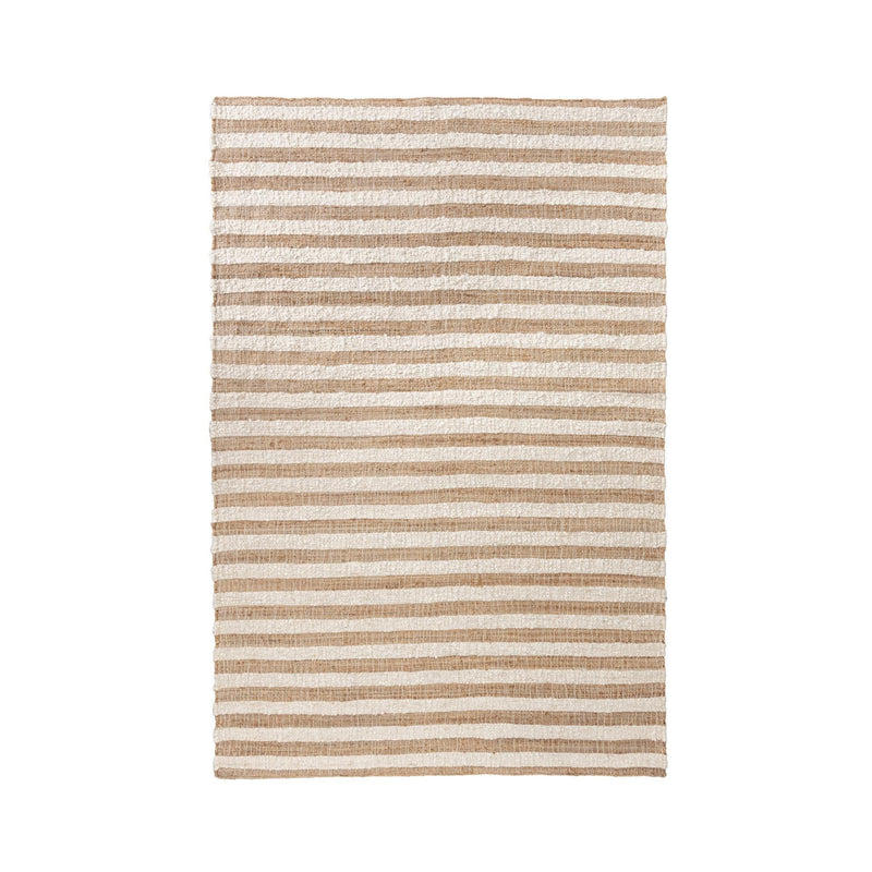 Classic Home Rhodes Stripe Area Rug featuring a modern, multicolored striped pattern on soft woven fabric.