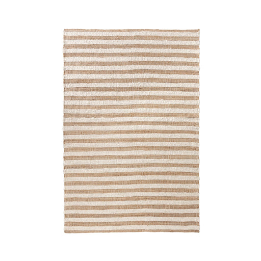 Classic Home Rhodes Stripe Area Rug featuring a modern, multicolored striped pattern on soft woven fabric.