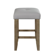 Charnell - Counter Height Stool (Set of 2) - Gray Synthetic Leather & Oak - R&R Furniture Gallery (Fountain Valley, CA)