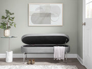 Lumi Source Chloe contemporary glam storage bench with plush upholstered seat and sleek wooden legs.