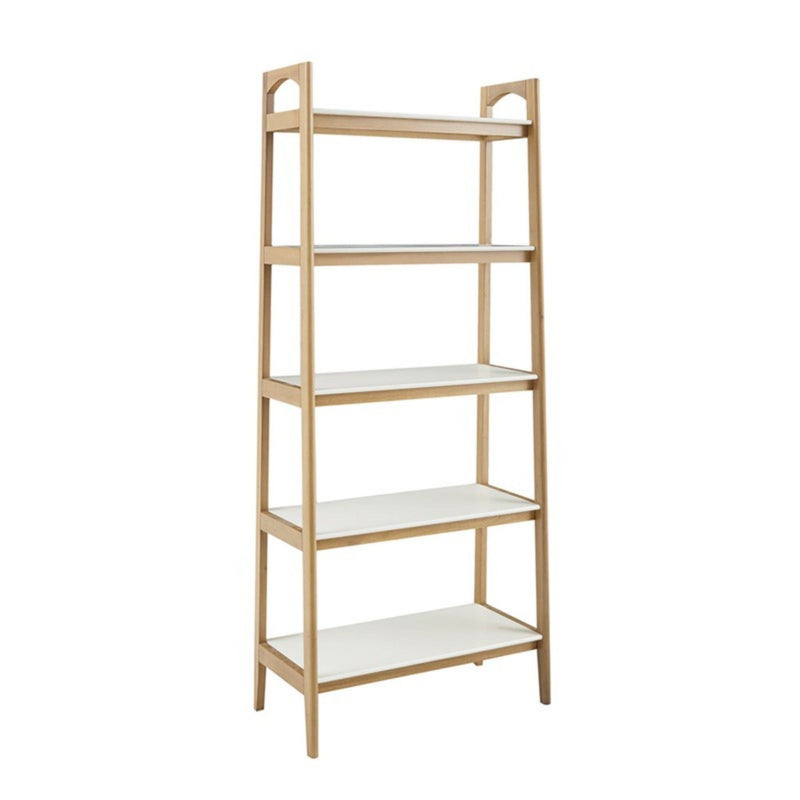 Parker - Bookcase With 5 Shelves - Off White / Natural - R&R Furniture Gallery (Fountain Valley, CA)