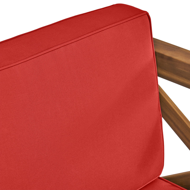 Noble House Brava mid-century modern arm chair with water-resistant cushions, featuring sleek design and plush seating.