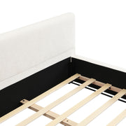 Elegant wide edge upholstered bed by Noble House with soft, plush fabric and a stylish, modern design.