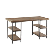 Industrial Style Metal Frame Accent Desk With Side Shelving - Gray - R&R Furniture Gallery (Fountain Valley, CA)