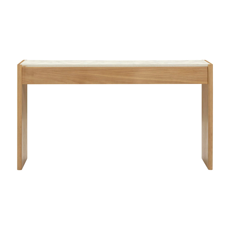 Paige - Console / Desk - Natural Oak - R&R Furniture Gallery (Fountain Valley, CA)